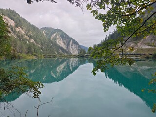 lake in the mountains in the summer