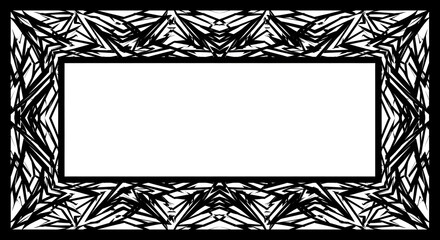 Obraz premium Dynamic abstract black and white geometric border frames blank white space for design
