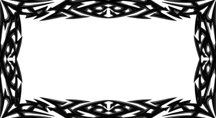 Bold tribal border design framing empty space for creative projects