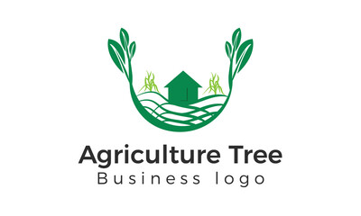 Agriculture Tree Business Logo Design | Green Nature Farming Brand Identity Vector logo template | Green Agricultree logo 