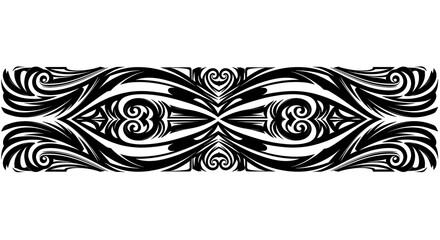 Fototapeta premium Bold black tribal tattoo design with intricate swirling patterns and sharp edges