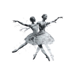 Ballet Dancers in Motion A Double Exposure Masterpiece