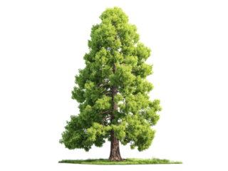 Lush green coniferous tree isolated on black background, Isolated On White Background, Png Transparent