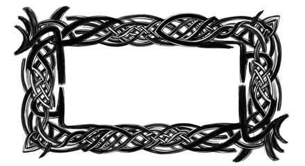 Elegant black Celtic knot border design, perfect for invitations and decorative projects