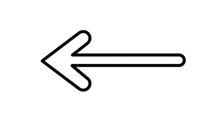 Obraz premium Left Arrow Outline Icon Symbol.