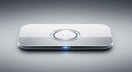 Sleek modern smart home hub device with glowing interface and minimalist design, ideal for tech and innovation concepts, smart living