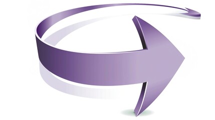  Curved Partially Open Loop Arrow Vector Graphic, Purple Filled with Broken Effect on White...