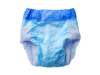 Blue disposable adult diaper isolated on black background, Isolated On White Background, Png Transparent