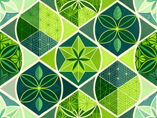 seamless floral pattern in green colour