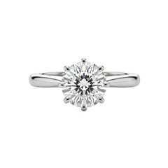 Elegant Solitaire Diamond Engagement Ring in Platinum - Classic Six-Prong Setting