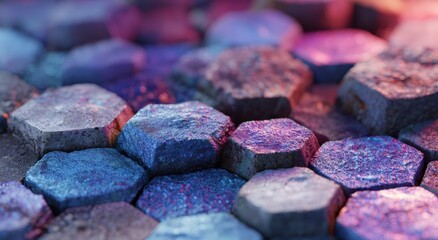 Abstract hexagonal pattern with vibrant colors