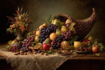 Abundant Harvest - A Cornucopia of Autumns Bounty.
