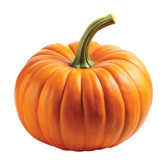 Fototapeta premium Pumpkin: A bright orange pumpkin with stem, sharp PNG, symbol of harvest season.