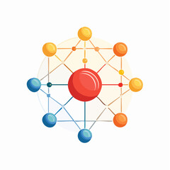Abstract Colorful Geometric Network Diagram