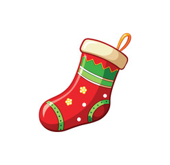 Festive christmas stocking with candy cane hanger for holiday gift giving