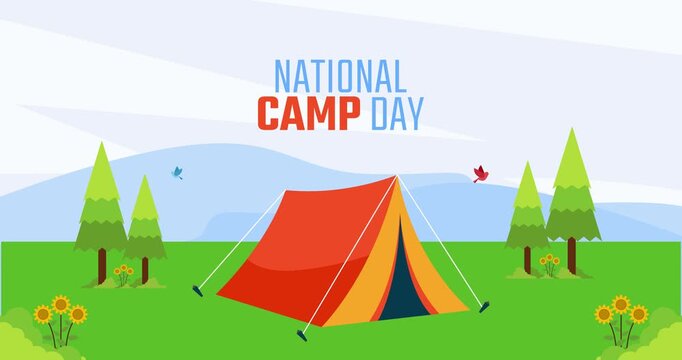 national camp day motion video, ideal for national camp day celebration