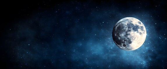 Fototapeta premium Majestic Moon in Starry Cosmos