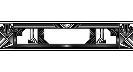 Elegant Art Deco frame design with geometric patterns and a sleek metallic finish