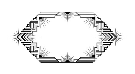 Elegant Art Deco sunburst frame design for sophisticated invitations and branding projects