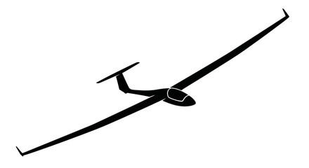 Black Silhouette of a Glider Soaring Through the Air.