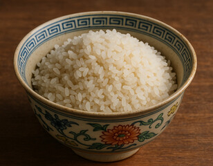 Bowl of Steamed White Rice, Japanese or Asian Cuisine