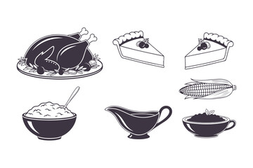 Autumn Harvest and Thanksgiving Elements Vector Illustration