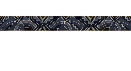 Elegant Art Deco geometric pattern with navy blue and gold lines, perfect for luxury branding