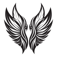 Abstract Black and White Wings