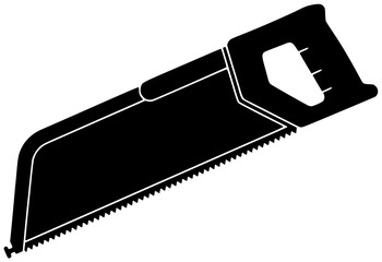 blade illustration tool silhouette equipment logo saw icon work outline hacksaw cut metal construction industry steel industrial wood carpentry shape job vector graphic background