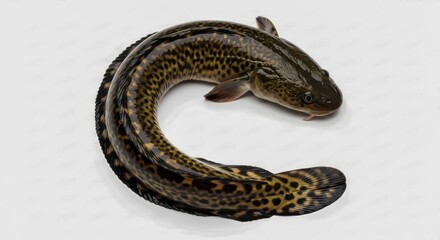 Obraz premium Fresh Burbot Fish Displayed on White Background for Culinary Use