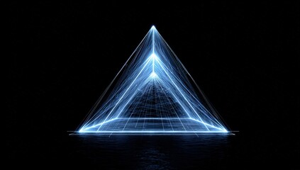 Abstract pyramid, light trails