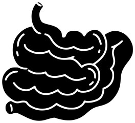 anatomical illustration modern silhouette internal logo intestinal icon intestine outline large man medical medicine organ pain rectum science scientific shape and vector graphic background