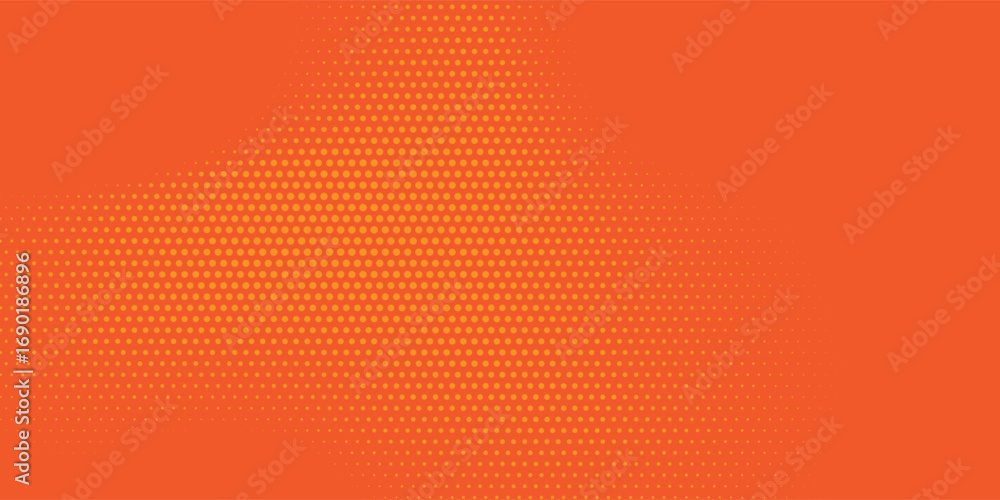 Poster dots halftone orange color pattern gradient texture with technology digital background.