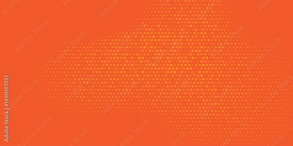 Poster random halftone orange color pattern gradient texture. vector