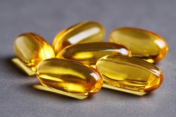 Close-up of golden pills