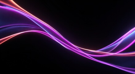 Fototapeta premium Abstract glowing lines on black background