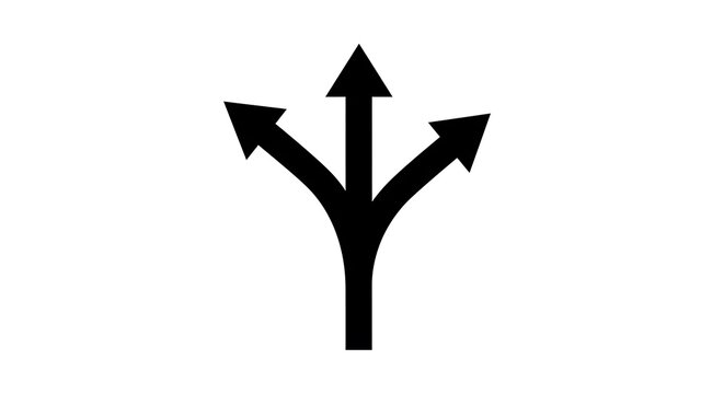 Three Arrows Pointing Upward Directional Symbol.