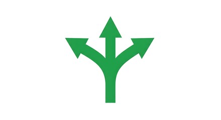 Triple Arrow Green Signpost Direction.