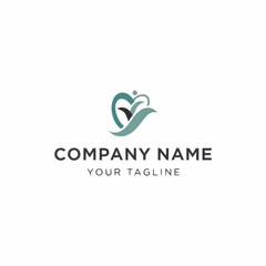 A modern and elegant logo featuring a stylized heart shape with a subtle human figure and a leaf-like element, suitable for a health or wellness brand.