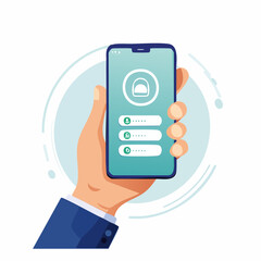 Hand Holding Smartphone With Security App