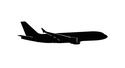 Silhouette of a Commercial Airplane in Flight.