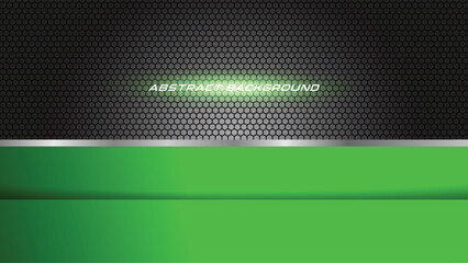 Simple Green Background with Hex Texture and Glowing Light Effect