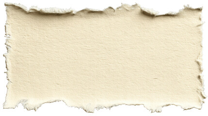 Rectangular Beige Paper Torn Edges White Background Vintage Paper Design