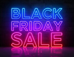 Obraz premium Neon Black Friday Sale Background