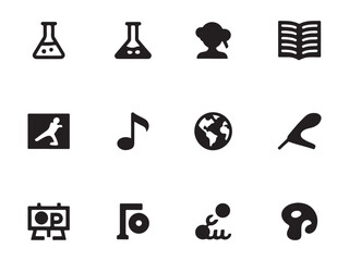 Creative Black & White Educational Subjects Icons – Vol.10