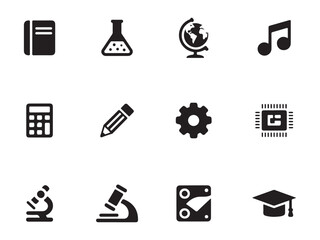 Minimal Education & School Subject Icon Set – Vol.1