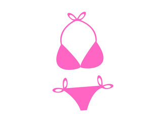 hand drawn Pink bikini swimwear apparel isolated on transparent background