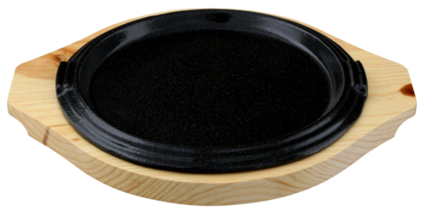 Traditional Korean Sizzling Plate with Wooden Base