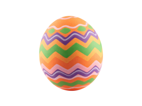 Colorful easter egg zigzag pattern design decoration, Isolated On White Background, Png Transparent