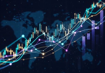 Stock market or forex trading graph in futuristic concept suitable for financial investment or Economic trends business idea and all art work design. Abstract finance background